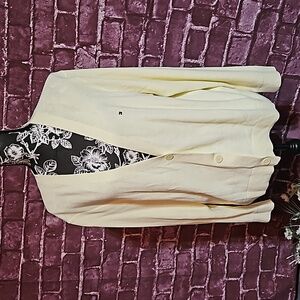 Tommy Hilfiger 🎄 Yellow Button Front Waffle Weave Style Cardigan sz XL